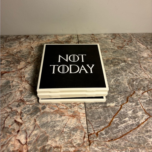 Game of Thrones “Not Today” Coaster Set of 4 GOT - Picture 2 of 7